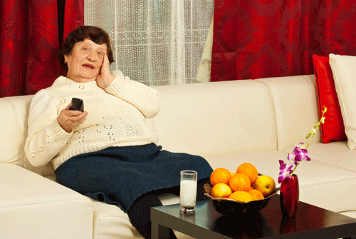 woman on couch